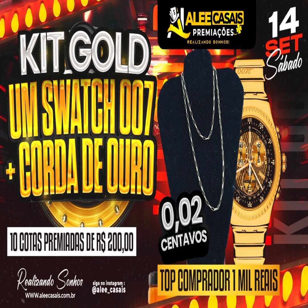 0,2 CENTAV0S KIT GOLD 007+CORDA DE OURO